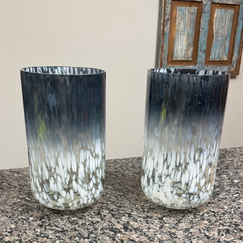 Ombré speckled Glass Vases